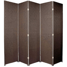 5 Panel Woven Room Divider Screen